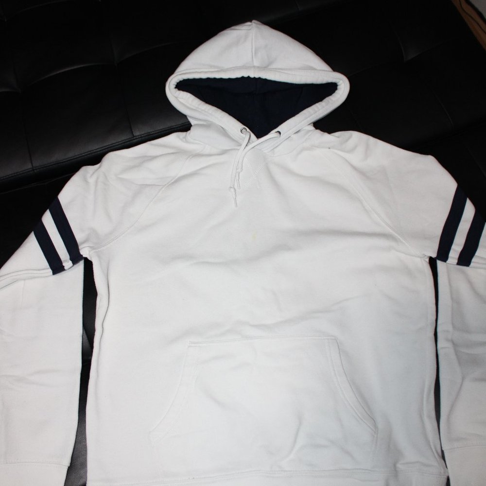 Old Navy White Strip Hoodie
